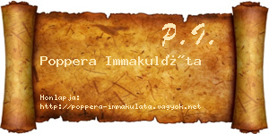 Poppera Immakuláta névjegykártya